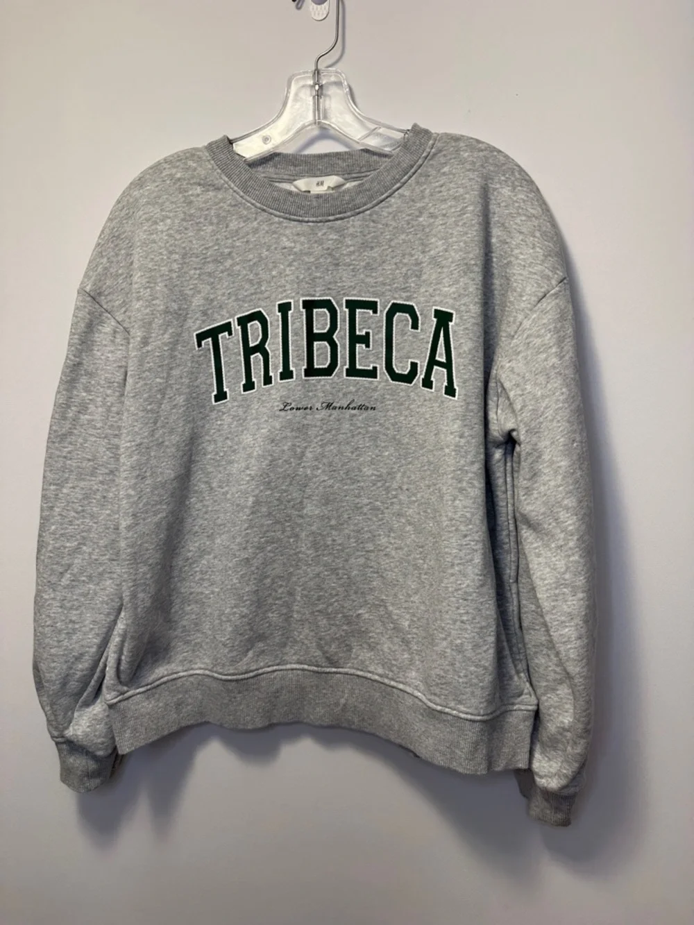 H&M Tribeca Graphic Oversized Crewneck Sweatshirt with Green Lettering - Picture 2 of 7